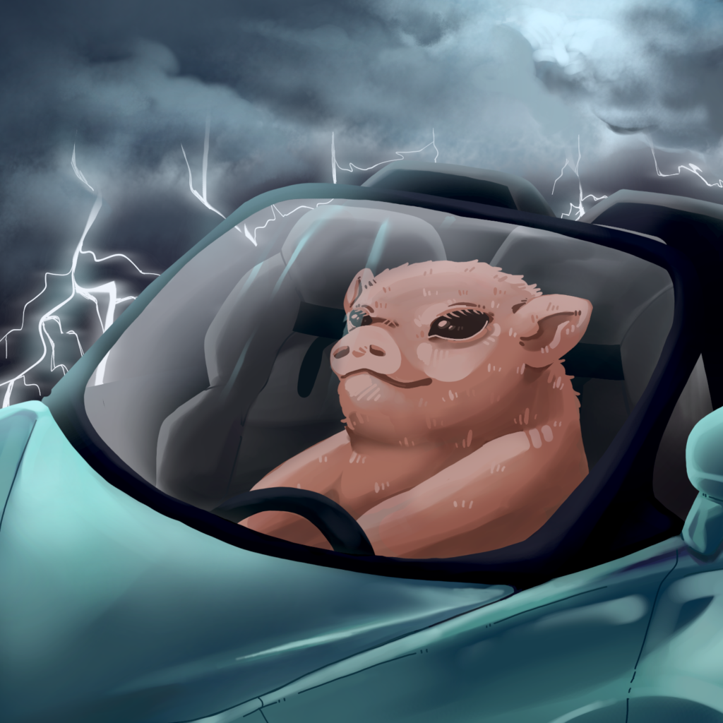 thunderstormpig in an aqua mclaren 570s again but with windshield glare and black seats under the rain